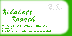 nikolett kovach business card